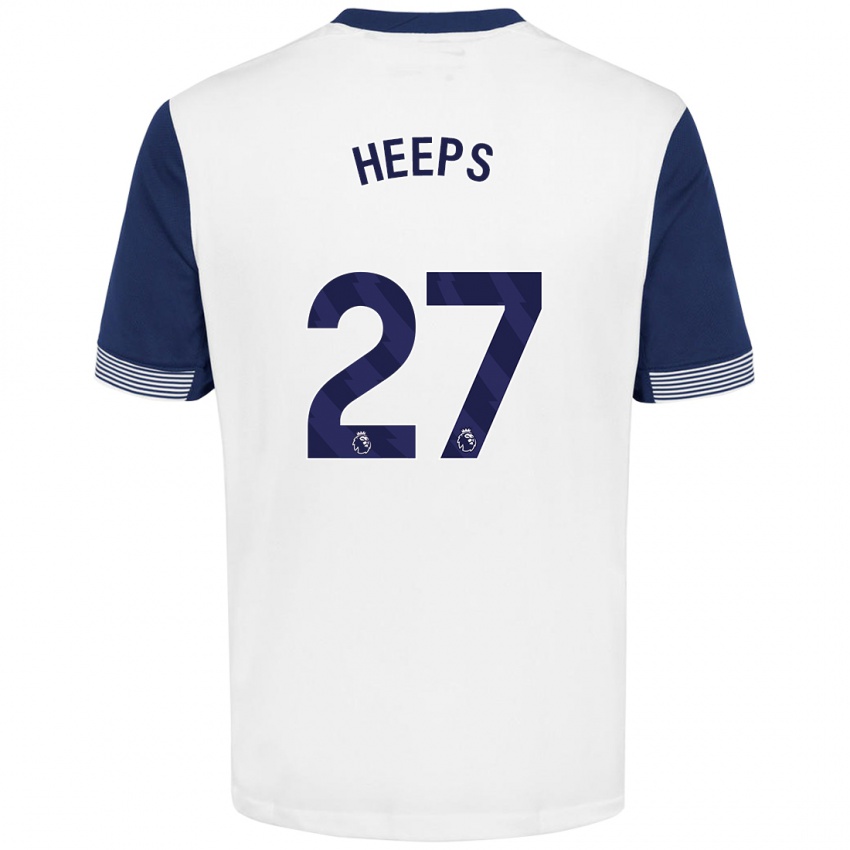 Niño Camiseta Eleanor Heeps #27 Blanco Azul 1ª Equipación 2024/25 La Camisa