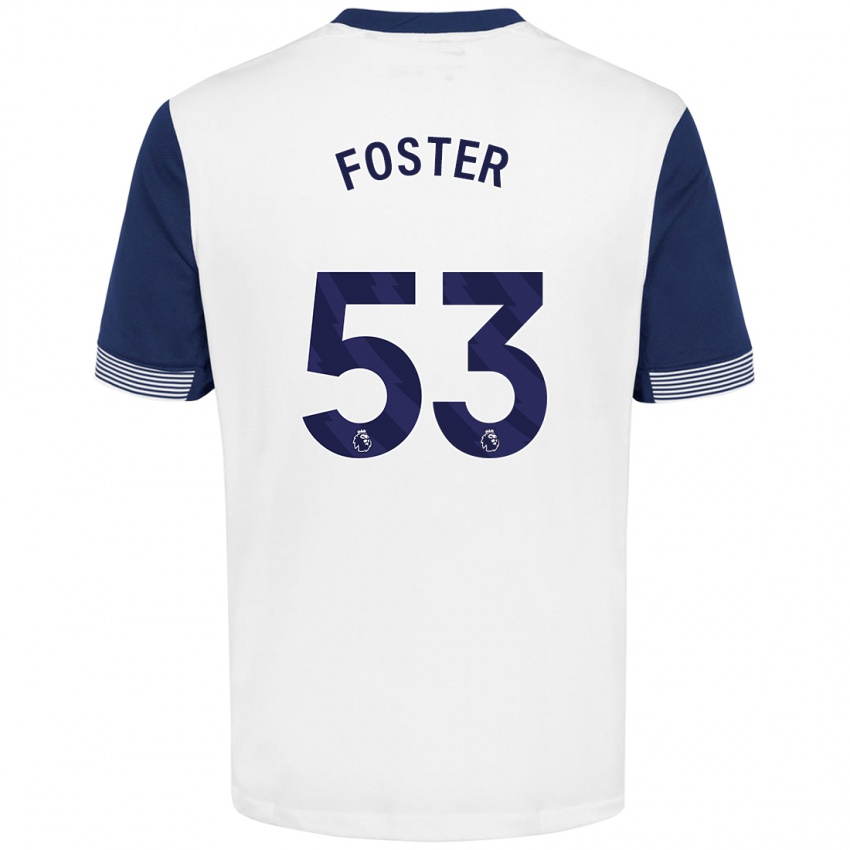 Niño Camiseta Brooklyn Lyons Foster #53 Blanco Azul 1ª Equipación 2024/25 La Camisa