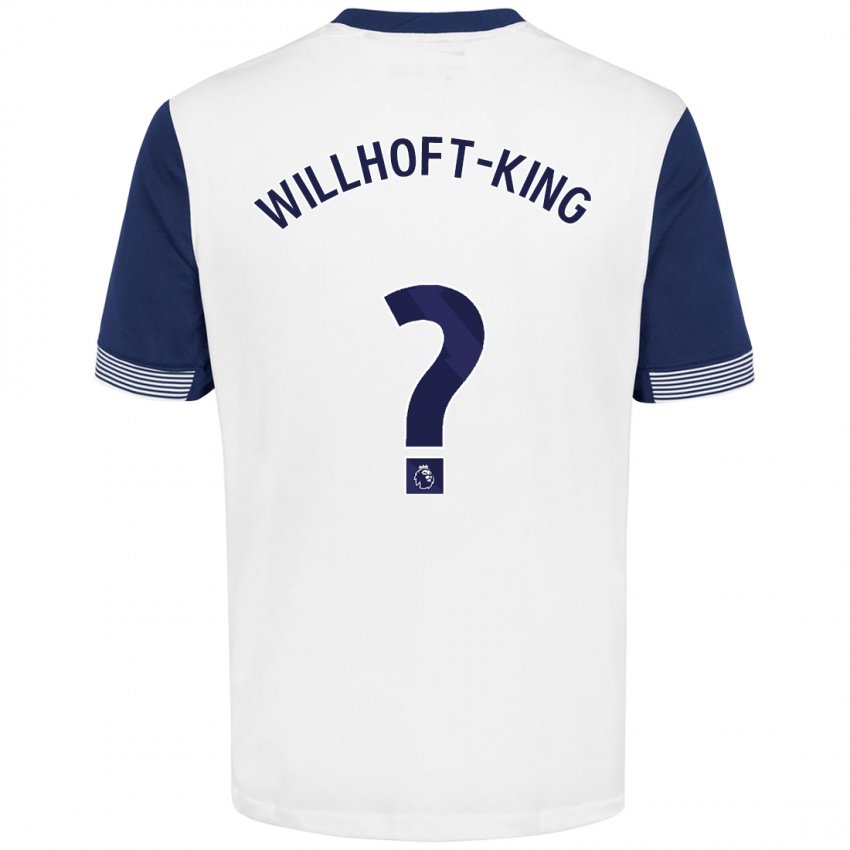 Niño Camiseta Han Willhoft-King #0 Blanco Azul 1ª Equipación 2024/25 La Camisa