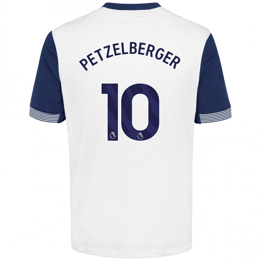 Niño Camiseta Ramona Petzelberger #10 Blanco Azul 1ª Equipación 2024/25 La Camisa