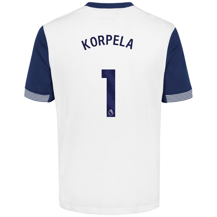 Niño Camiseta Tinja-Riikka Korpela #1 Blanco Azul 1ª Equipación 2024/25 La Camisa