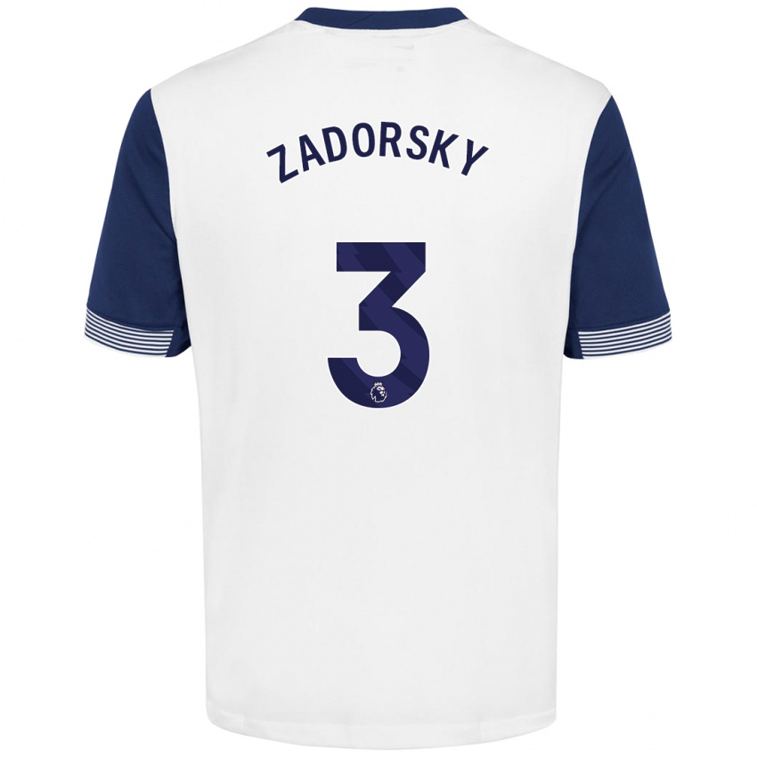 Niño Camiseta Shelina Zadorsky #3 Blanco Azul 1ª Equipación 2024/25 La Camisa