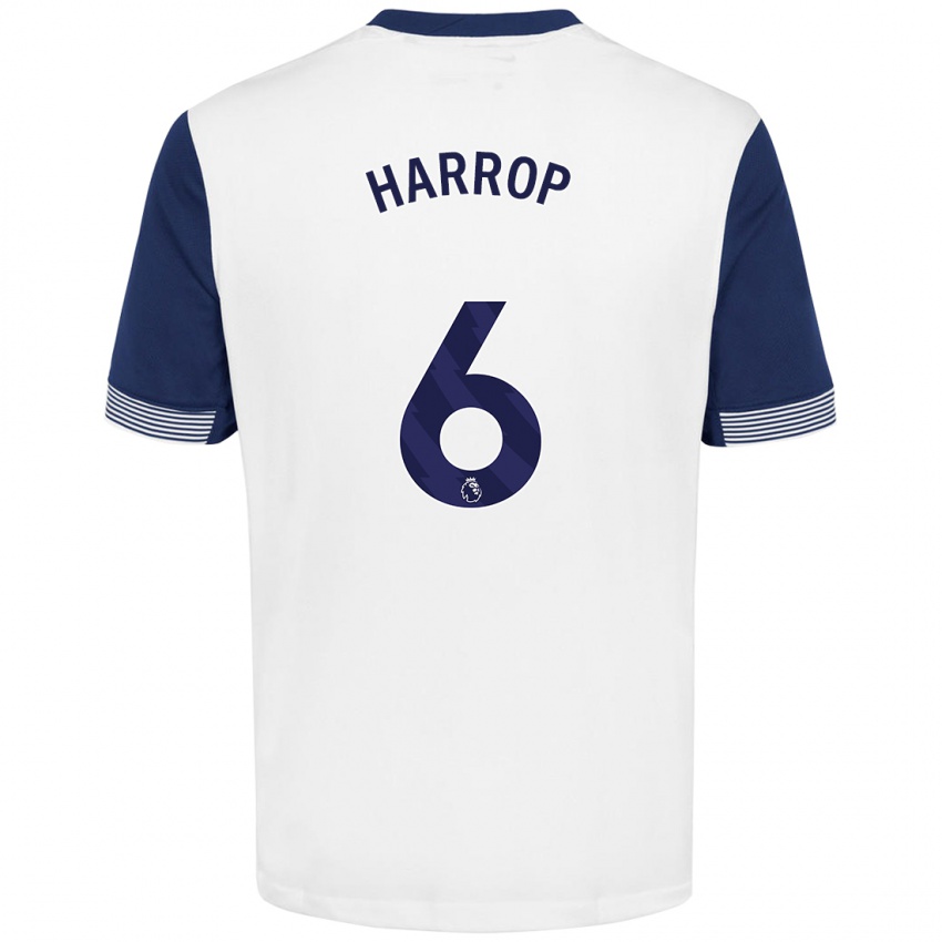 Niño Camiseta Kerys Harrop #6 Blanco Azul 1ª Equipación 2024/25 La Camisa