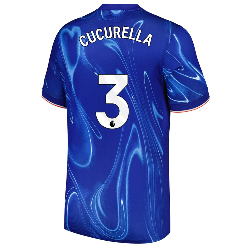 Niño Camiseta Marc Cucurella #3 Azul Blanco 1ª Equipación 2024/25 La Camisa