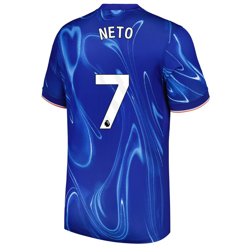 Niño Camiseta Pedro Neto #7 Azul Blanco 1ª Equipación 2024/25 La Camisa