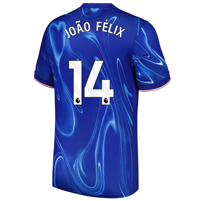 Niño Camiseta Joao Felix #14 Azul Blanco 1ª Equipación 2024/25 La Camisa