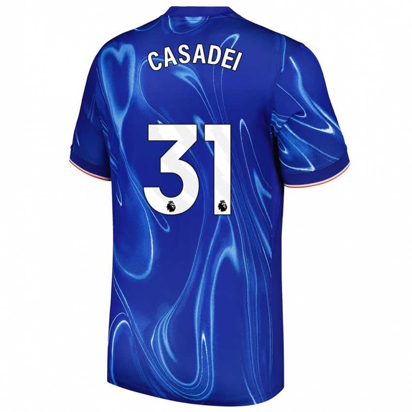 Niño Camiseta Cesare Casadei #31 Azul Blanco 1ª Equipación 2024/25 La Camisa