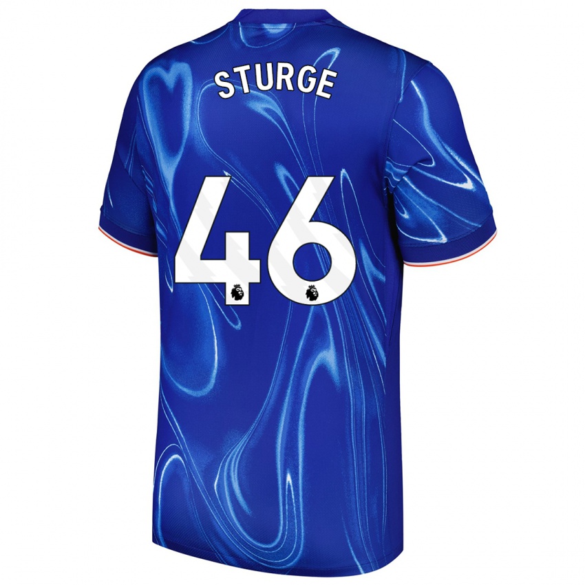 Niño Camiseta Zak Sturge #46 Azul Blanco 1ª Equipación 2024/25 La Camisa