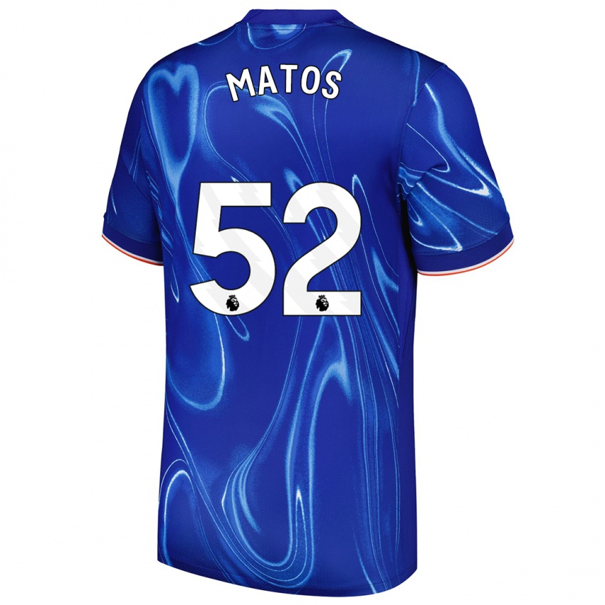 Niño Camiseta Alex Matos #52 Azul Blanco 1ª Equipación 2024/25 La Camisa