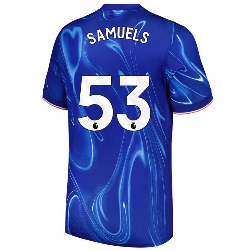 Niño Camiseta Ishé Samuels-Smith #53 Azul Blanco 1ª Equipación 2024/25 La Camisa