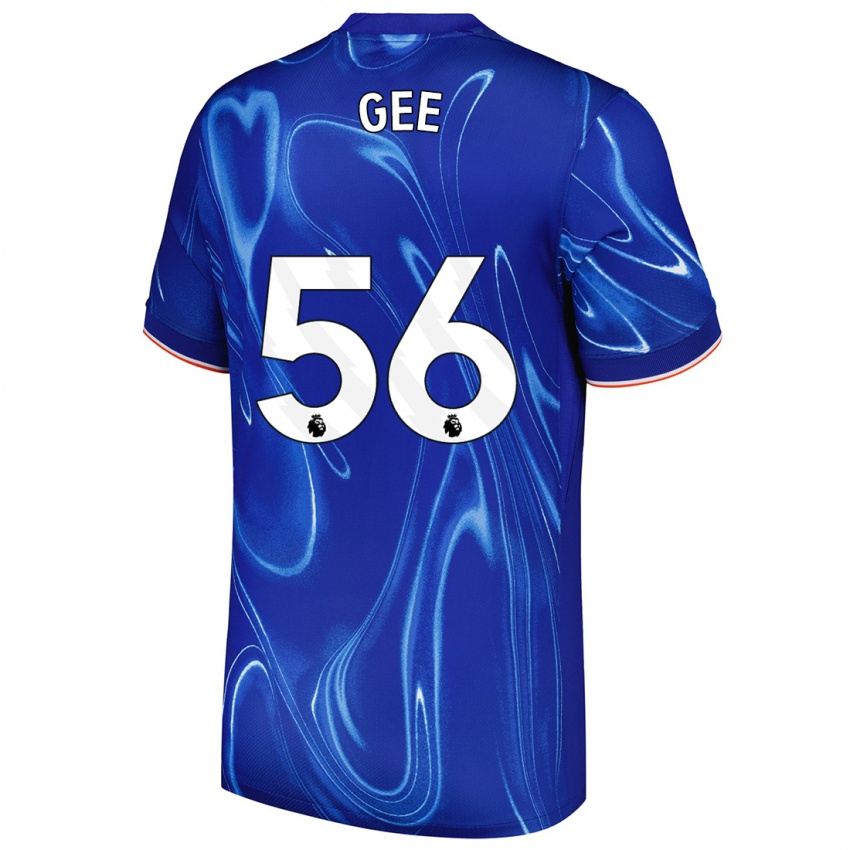 Niño Camiseta Billy Gee #56 Azul Blanco 1ª Equipación 2024/25 La Camisa