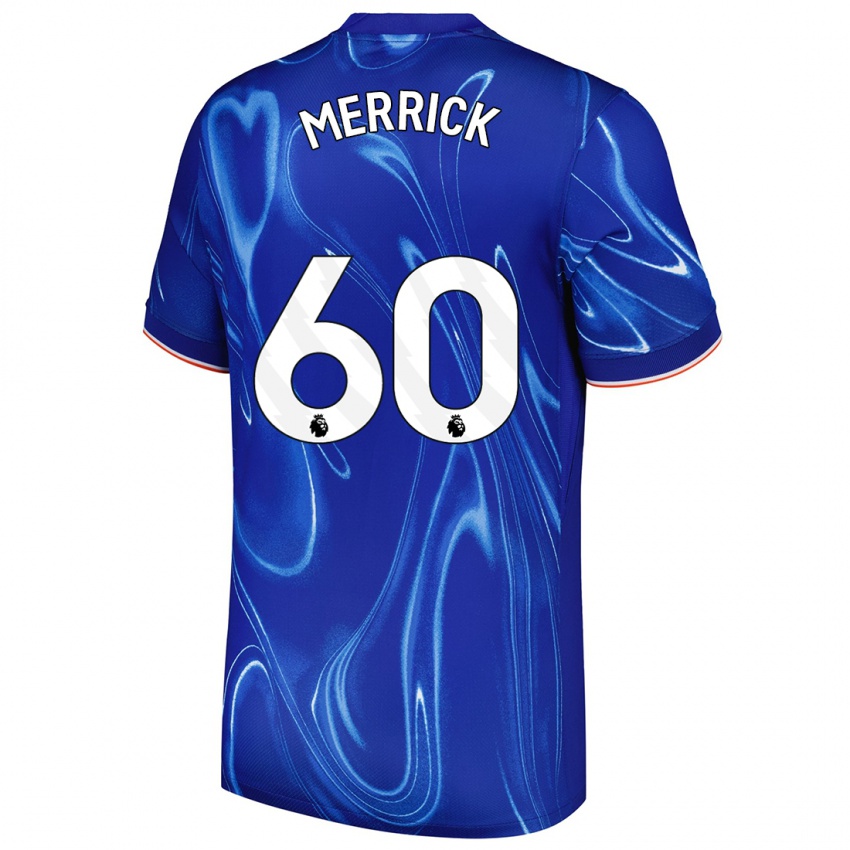 Niño Camiseta Max Merrick #60 Azul Blanco 1ª Equipación 2024/25 La Camisa