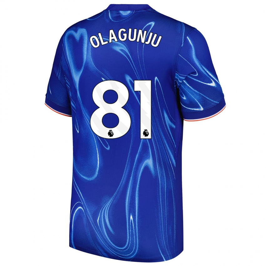 Niño Camiseta Saheed Olagunju #81 Azul Blanco 1ª Equipación 2024/25 La Camisa