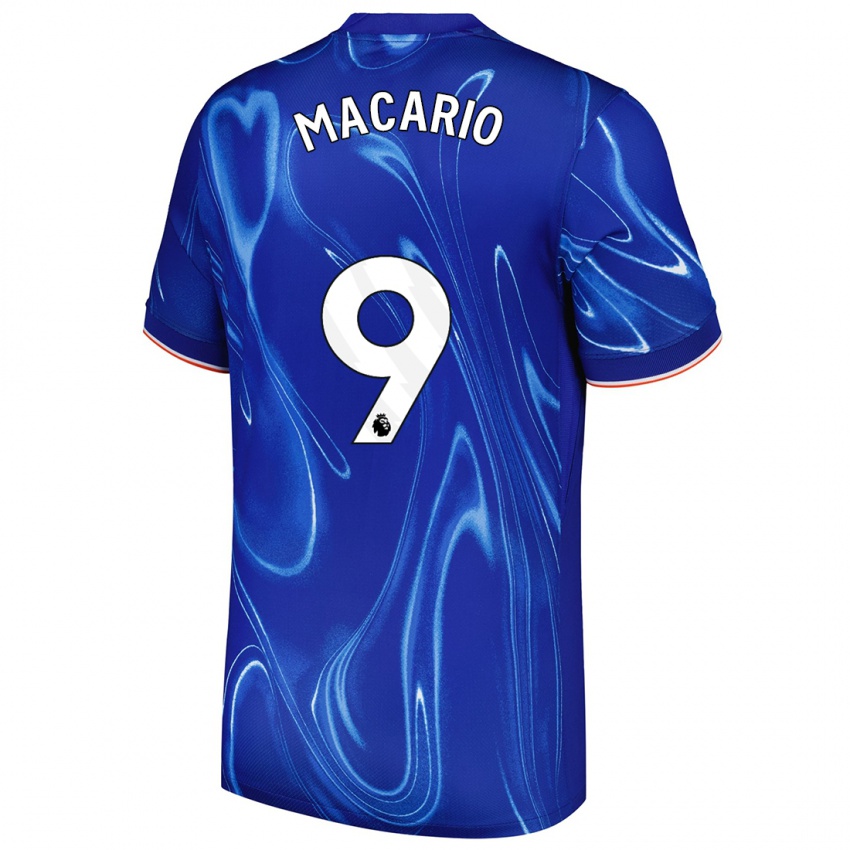 Niño Camiseta Catarina Macario #9 Azul Blanco 1ª Equipación 2024/25 La Camisa