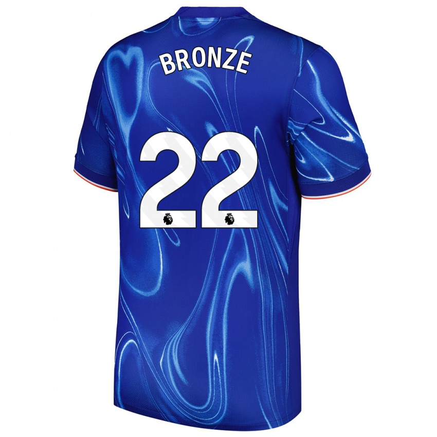 Niño Camiseta Lucy Bronze #22 Azul Blanco 1ª Equipación 2024/25 La Camisa