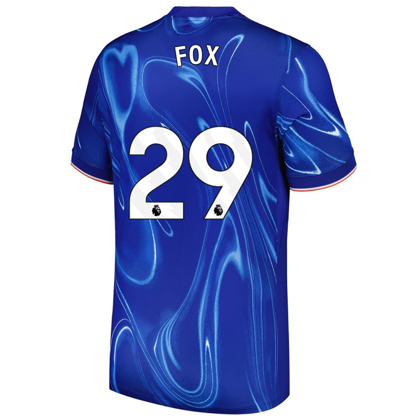 Niño Camiseta Jorja Fox #29 Azul Blanco 1ª Equipación 2024/25 La Camisa