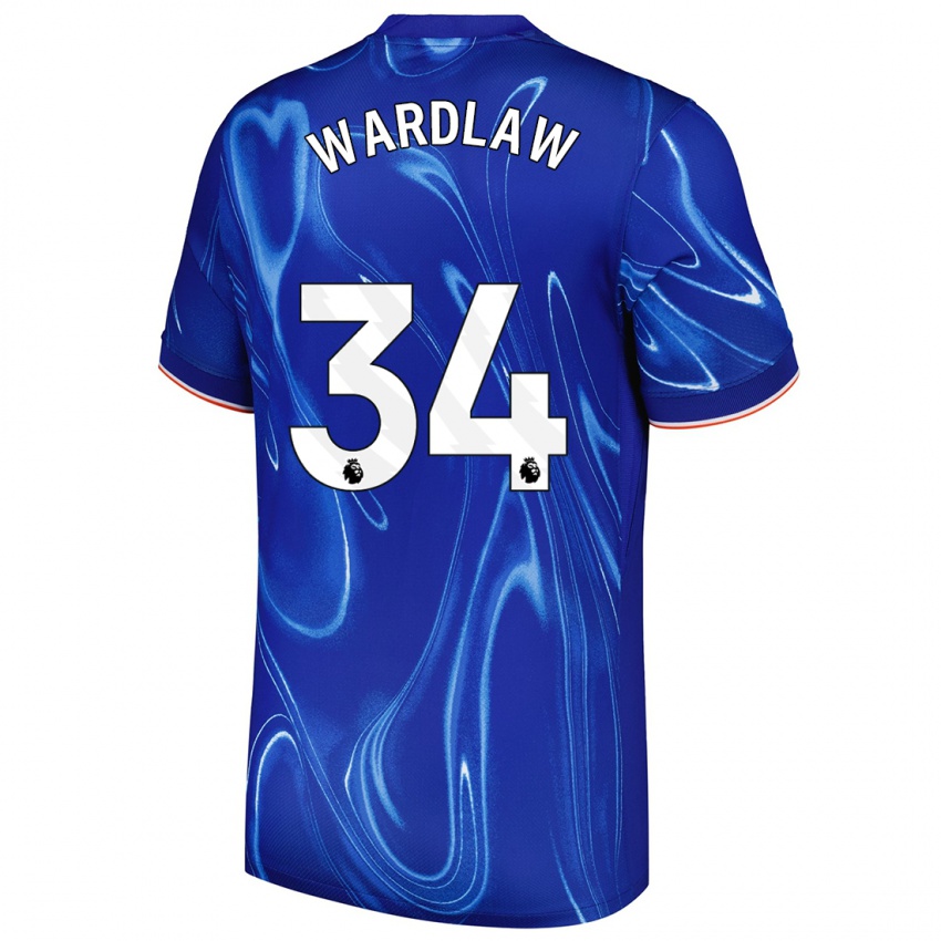 Niño Camiseta Charlotte Wardlaw #34 Azul Blanco 1ª Equipación 2024/25 La Camisa