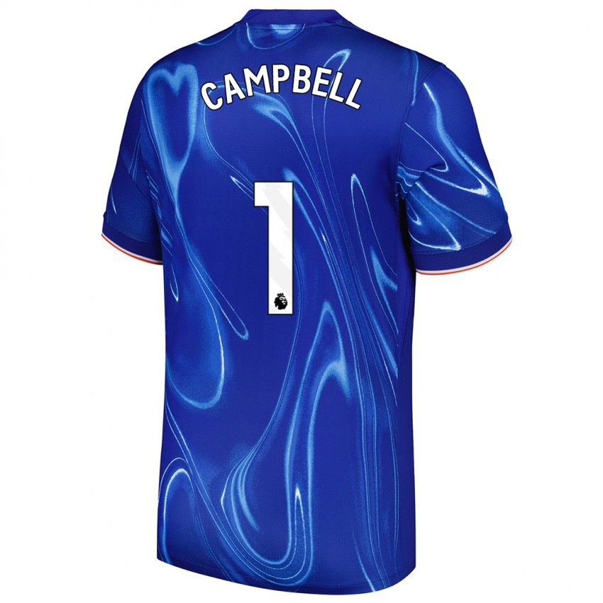 Niño Camiseta Luke Campbell #1 Azul Blanco 1ª Equipación 2024/25 La Camisa