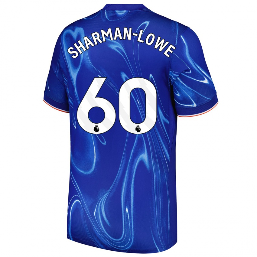 Niño Camiseta Teddy Sharman-Lowe #60 Azul Blanco 1ª Equipación 2024/25 La Camisa