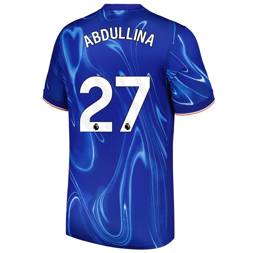 Niño Camiseta Alsu Abdullina #27 Azul Blanco 1ª Equipación 2024/25 La Camisa