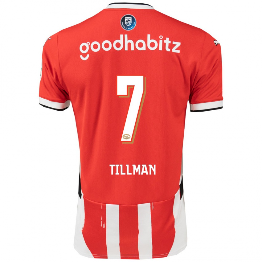 Niño Camiseta Malik Tillman #7 Rojo Blanco 1ª Equipación 2024/25 La Camisa