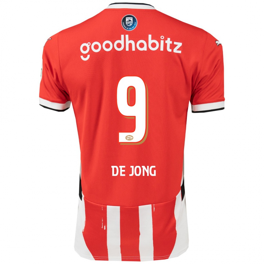 Niño Camiseta Luuk De Jong #9 Rojo Blanco 1ª Equipación 2024/25 La Camisa