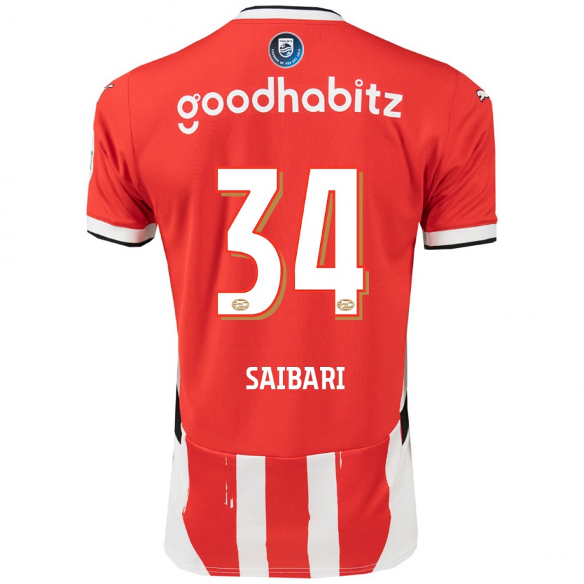 Niño Camiseta Ismael Saibari #34 Rojo Blanco 1ª Equipación 2024/25 La Camisa