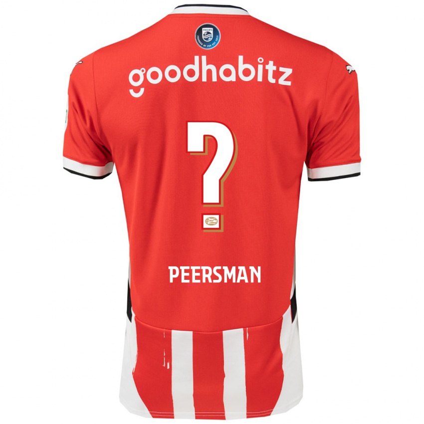 Niño Camiseta Kjell Peersman #0 Rojo Blanco 1ª Equipación 2024/25 La Camisa