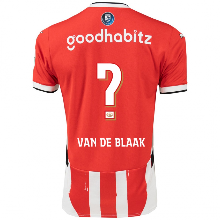 Niño Camiseta Emmanuel Van De Blaak #0 Rojo Blanco 1ª Equipación 2024/25 La Camisa