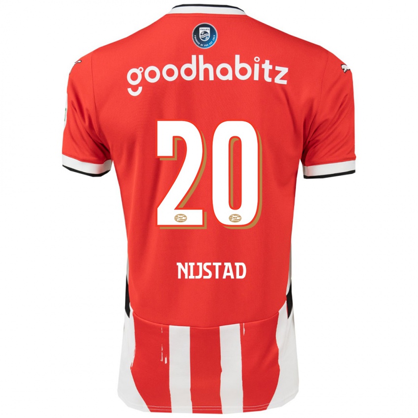 Niño Camiseta Nina Nijstad #20 Rojo Blanco 1ª Equipación 2024/25 La Camisa