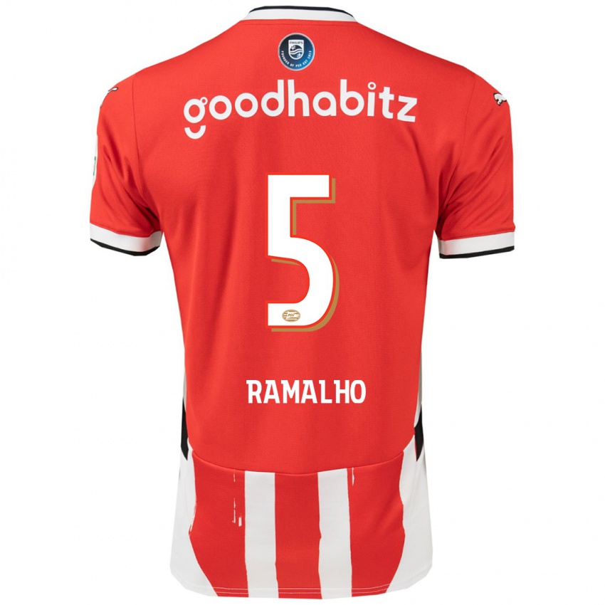 Niño Camiseta Andre Ramalho #5 Rojo Blanco 1ª Equipación 2024/25 La Camisa