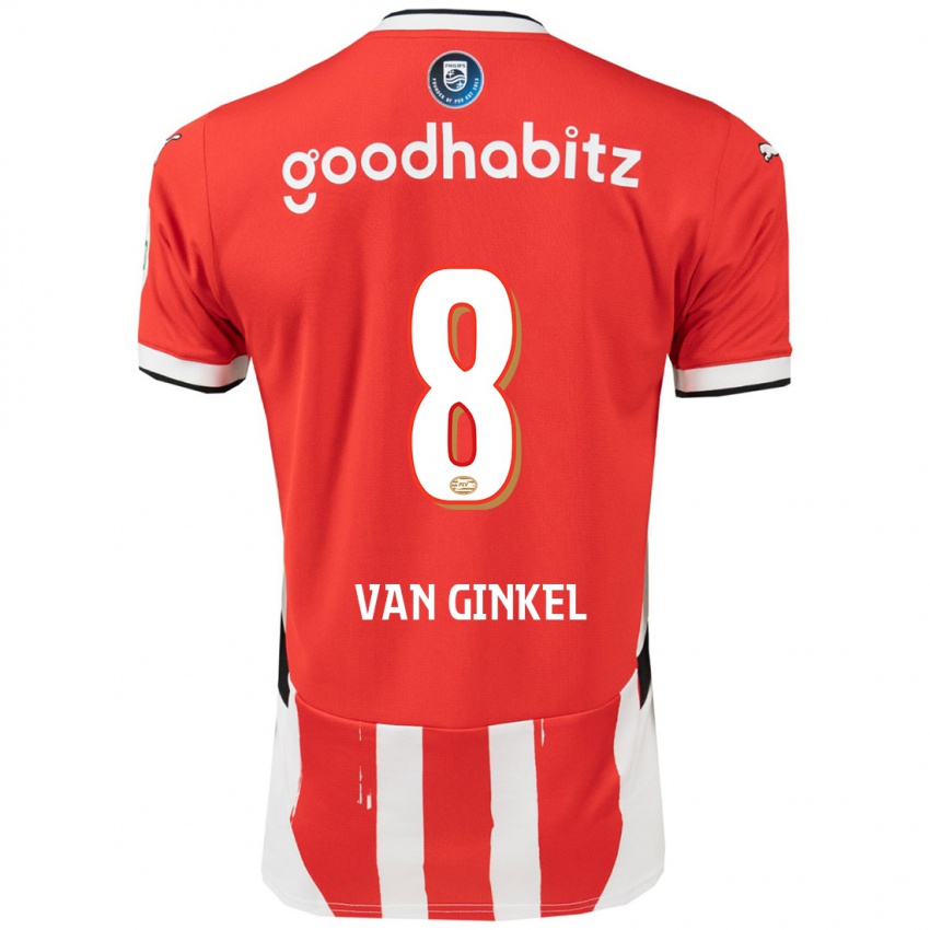 Niño Camiseta Marco Van Ginkel #8 Rojo Blanco 1ª Equipación 2024/25 La Camisa