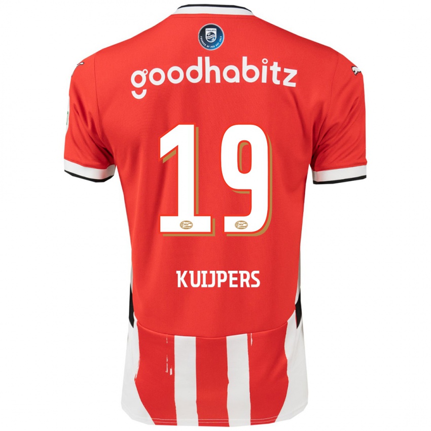 Niño Camiseta Jeslynn Kuijpers #19 Rojo Blanco 1ª Equipación 2024/25 La Camisa