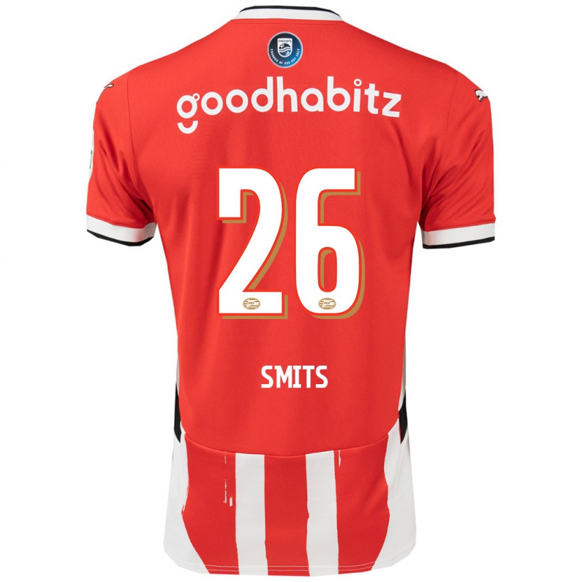 Niño Camiseta Eef Smits #26 Rojo Blanco 1ª Equipación 2024/25 La Camisa