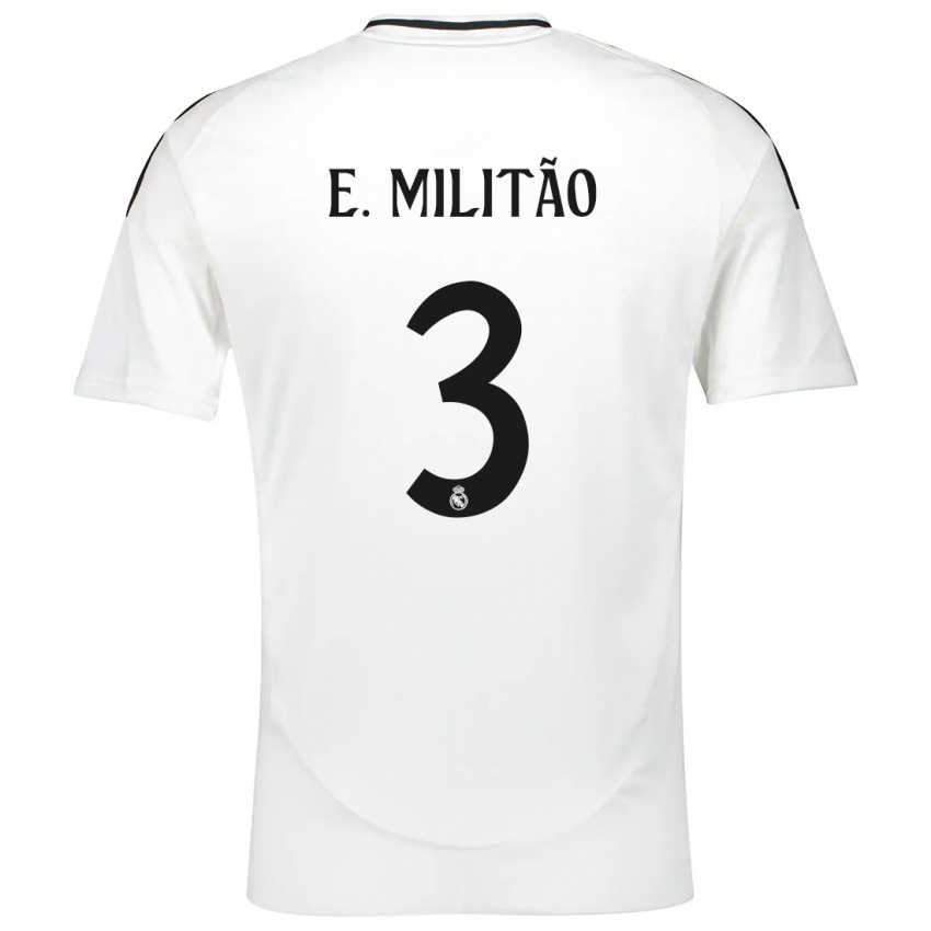 Niño Camiseta Eder Militao #3 Blanco 1ª Equipación 2024/25 La Camisa