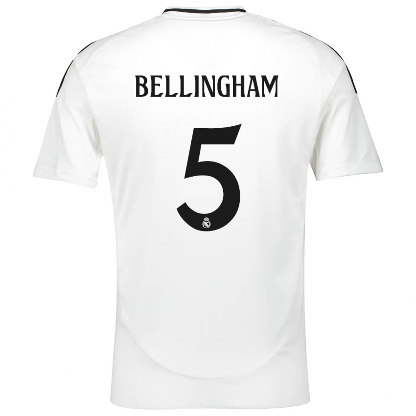 Niño Camiseta Jude Bellingham #5 Blanco 1ª Equipación 2024/25 La Camisa