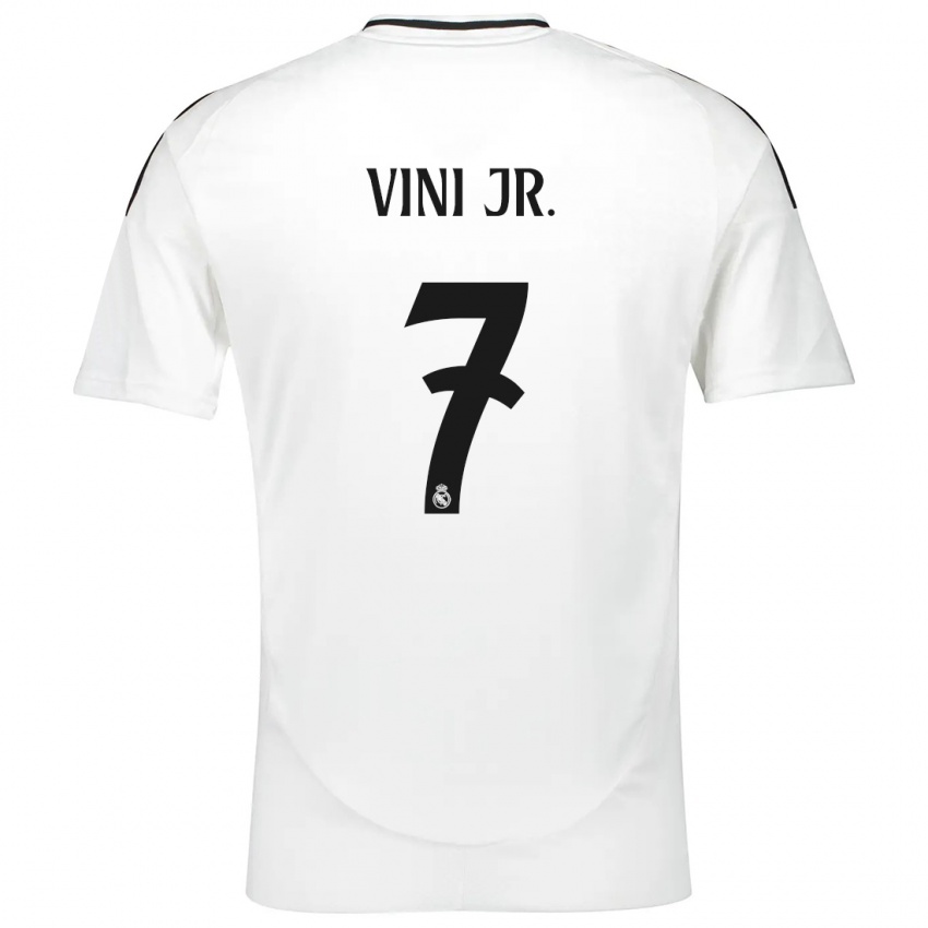 Niño Camiseta Vinicius Junior #7 Blanco 1ª Equipación 2024/25 La Camisa