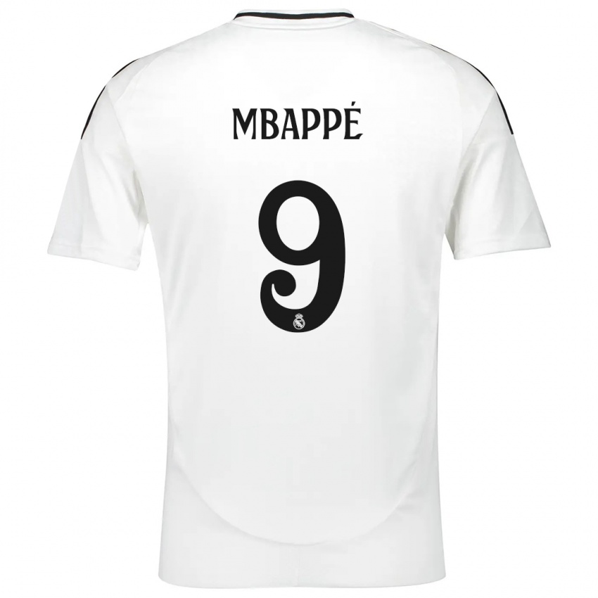 Niño Camiseta Kylian Mbappe #9 Blanco 1ª Equipación 2024/25 La Camisa