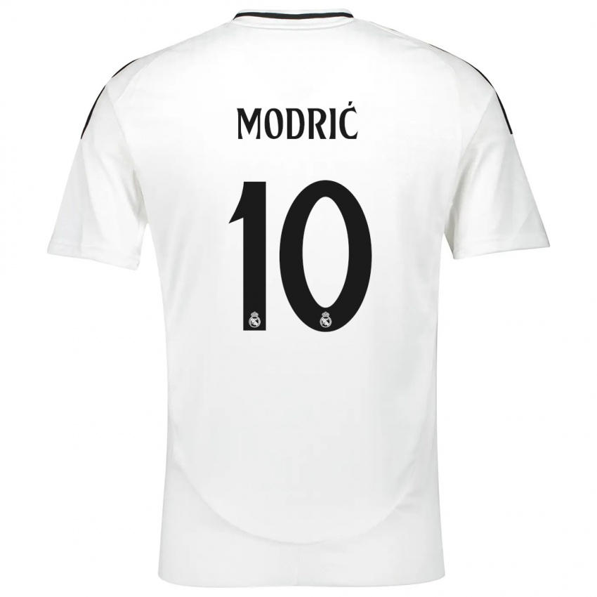 Niño Camiseta Luka Modric #10 Blanco 1ª Equipación 2024/25 La Camisa