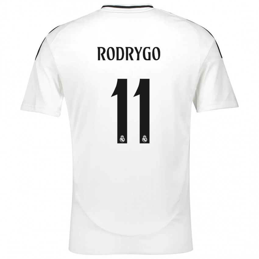 Niño Camiseta Rodrygo #11 Blanco 1ª Equipación 2024/25 La Camisa