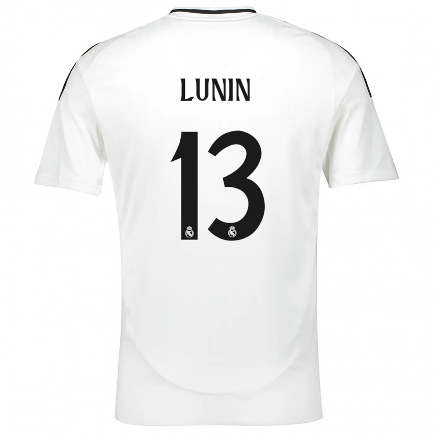 Niño Camiseta Andriy Lunin #13 Blanco 1ª Equipación 2024/25 La Camisa