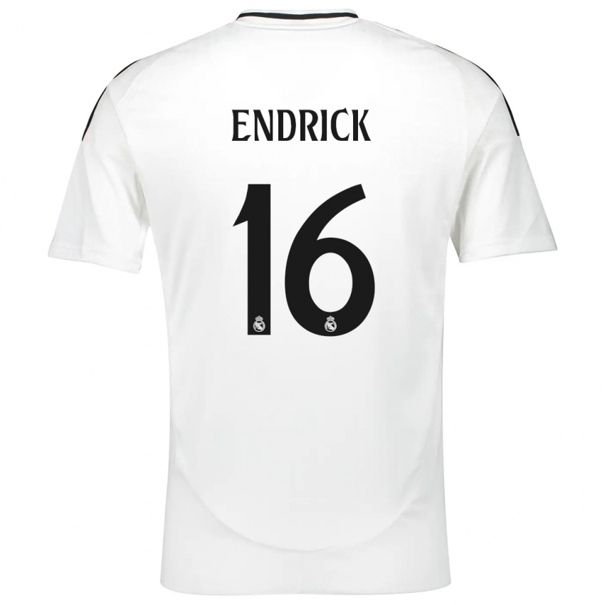 Niño Camiseta Endrick #16 Blanco 1ª Equipación 2024/25 La Camisa