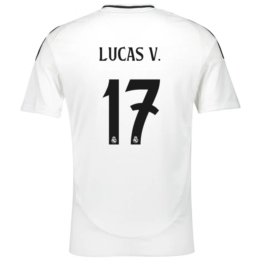 Niño Camiseta Lucas Vazquez #17 Blanco 1ª Equipación 2024/25 La Camisa