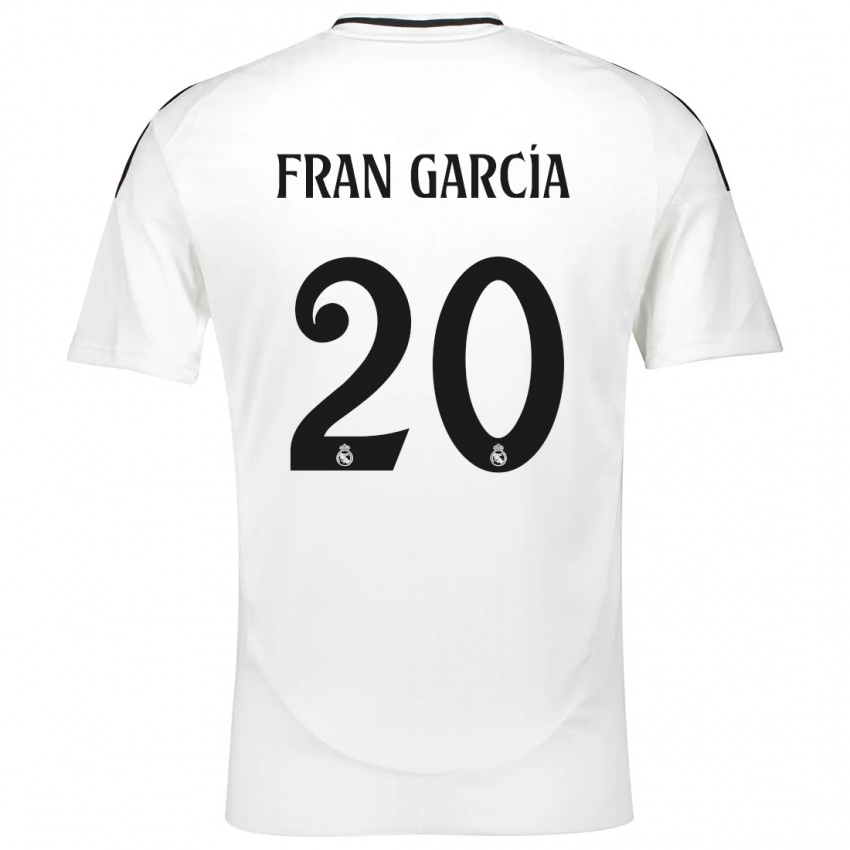 Niño Camiseta Fran García #20 Blanco 1ª Equipación 2024/25 La Camisa