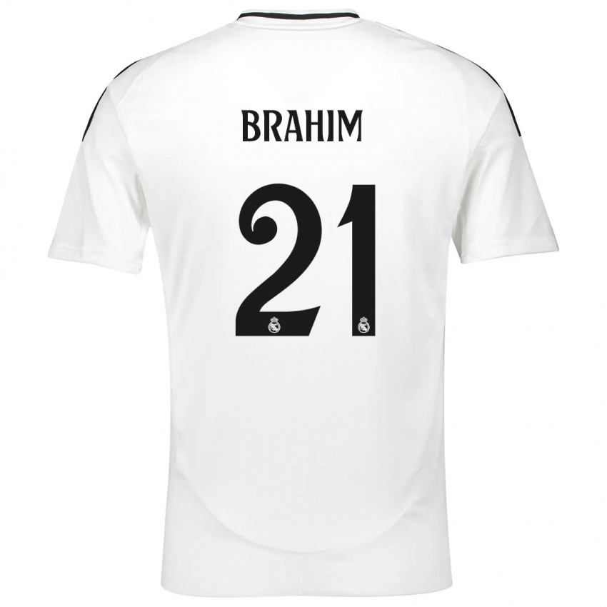 Niño Camiseta Brahim Diaz #21 Blanco 1ª Equipación 2024/25 La Camisa