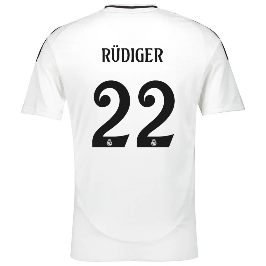 Niño Camiseta Antonio Rudiger #22 Blanco 1ª Equipación 2024/25 La Camisa