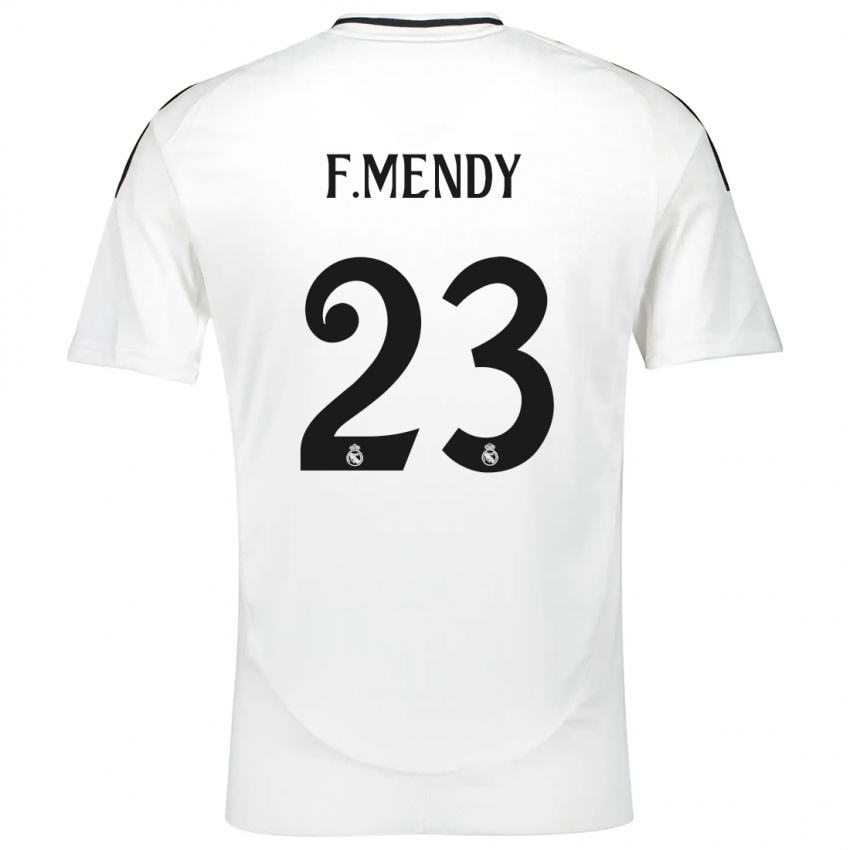 Niño Camiseta Ferland Mendy #23 Blanco 1ª Equipación 2024/25 La Camisa