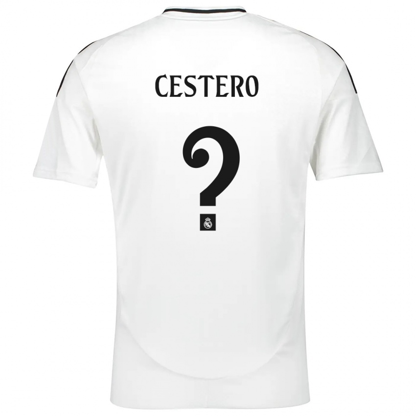 Niño Camiseta Jorge Cestero #0 Blanco 1ª Equipación 2024/25 La Camisa