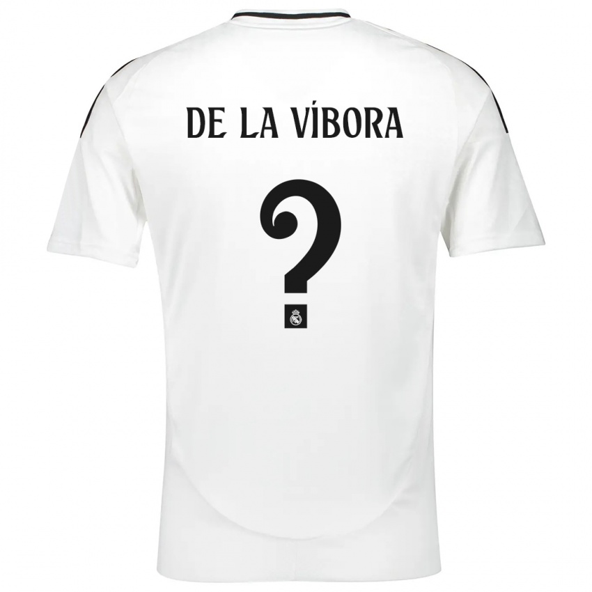 Niño Camiseta David De La Víbora #0 Blanco 1ª Equipación 2024/25 La Camisa