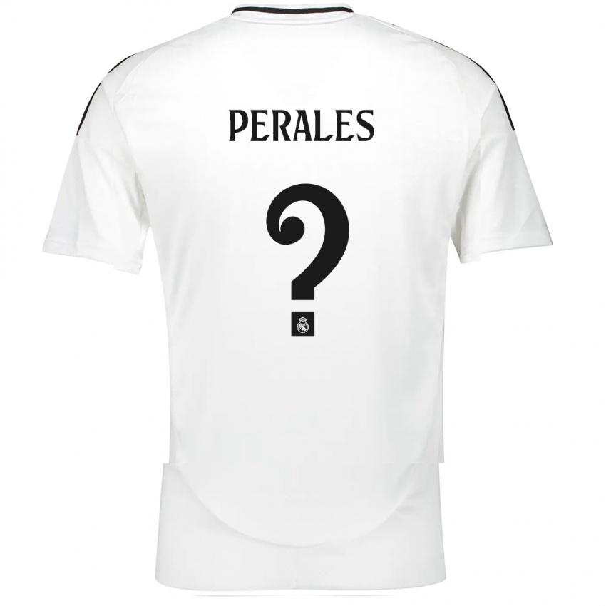 Niño Camiseta Miguel Perales #0 Blanco 1ª Equipación 2024/25 La Camisa